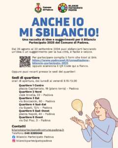 Il Comune di Padova ha lanciato un'iniziativa che coinvolge direttamente i cittadini: la raccolta di idee e suggerimenti per il Bilancio Partecipato 2025