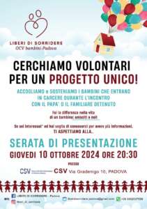 L’associazione Liberi di Sorridere cerca volontari per un progetto rivolto ai bambini che entrano in carcere per incontrare un familiare detenuto