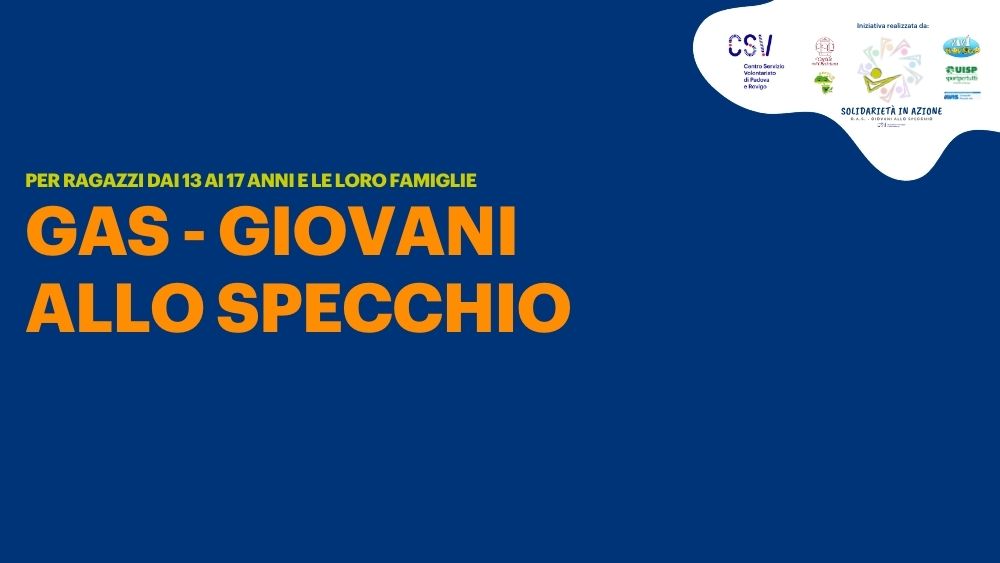 Laboratorio teatrale per ragazzi e ragazze dai 13 ai 17 anni, nell'ambito del progetto GAS - Giovani Allo Specchio