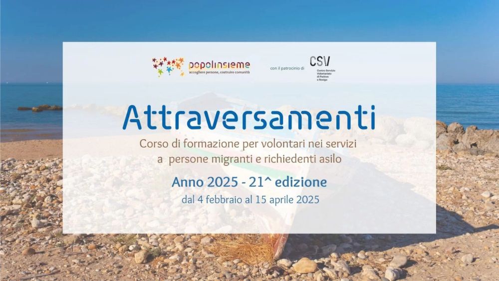 Corso di formazione per volontari nei servizi alle persone migranti e richiedenti protezione internazionale di Popoli Insieme ODV