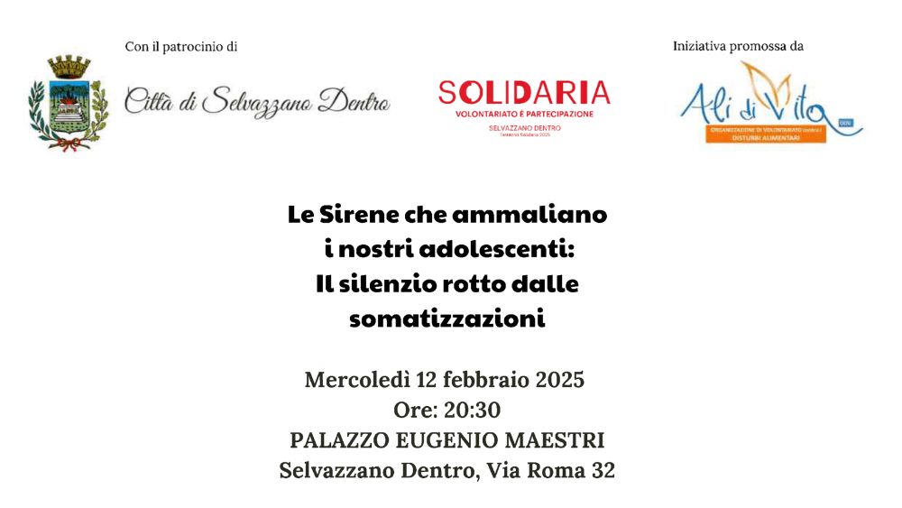 L'associazione Ali di Vita propone un evento a Selvazzano Dentro per la prevenzione dei disturbi alimentari