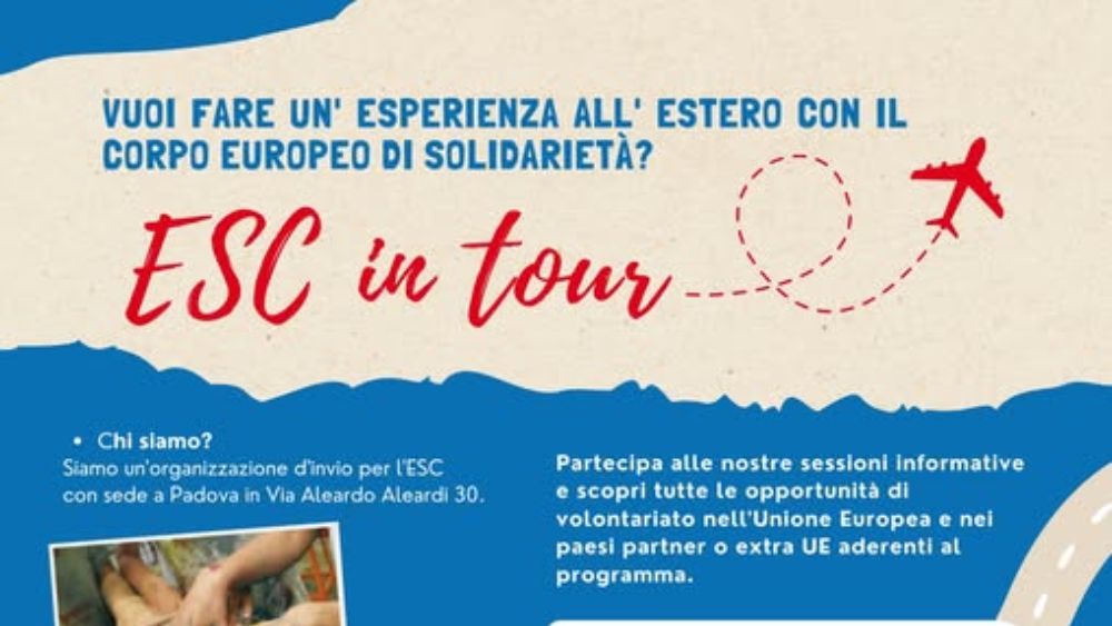 L'associazione Xena, centro scambi e dinamiche interculturali organizza una serie di incontri informativi sul programma del Corpo Europeo di Solidarietà e le opportunità di volontariato all'estero per giovani tra i 18 ed i 30 anni.