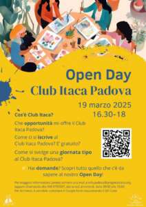 Mercoledì 19 marzo dalle 16.30 alle 18 il Club Itaca Padova aprirà le porte a quanti sono interessati a conoscere meglio il progetto e le opportunità che offre.